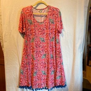 Simply Southern dress lightweight short sleeves pink background